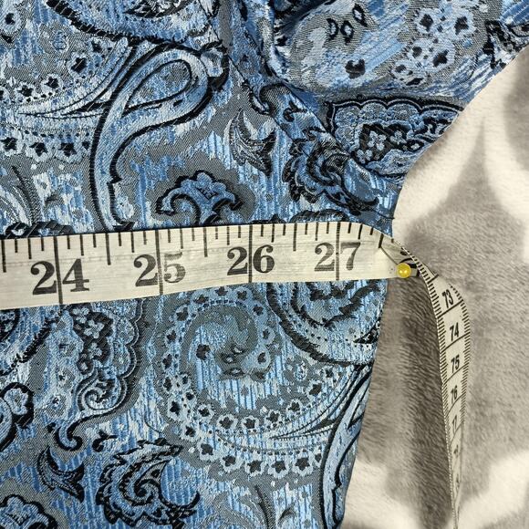 Angelino for Bermuda Shirt Mens 5XL Blue Paisley Jacquard Dress Shirt Big Tall - Picture 7 of 14